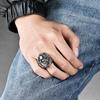 Retro Domineering Hiphop Biker Chain Skull Ring for Men Personalised Birthday Finger Ring Black Punk Street Wear Jewellery Accessories