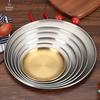 Round Dinner Plate Serving Platter Stainless Steel Barbecue Tray Korean Style Serving Dish Fruit Dessert Steak Plate
