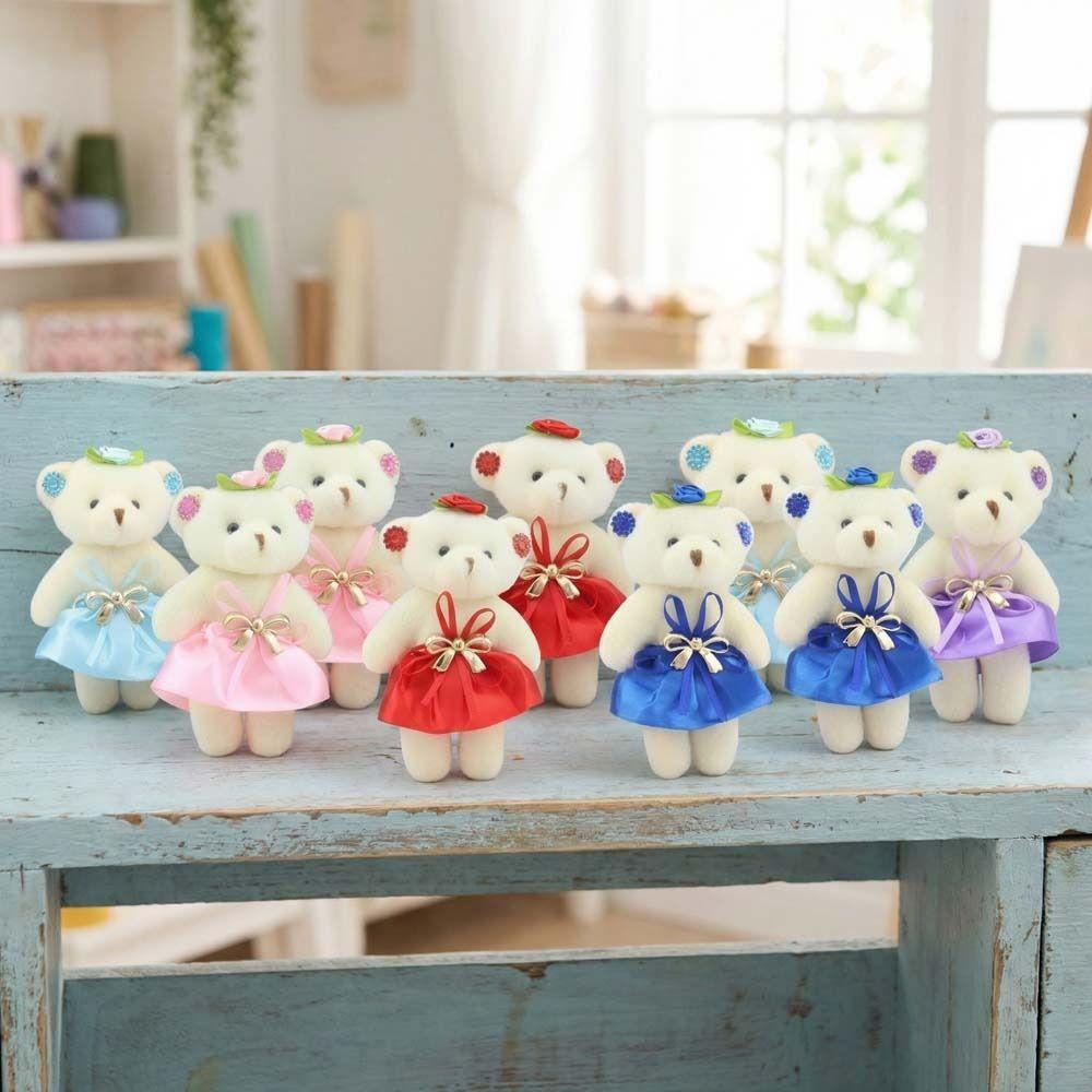 10pcs/set Plush Doll Mini Bear Flower Bouquet Plush Animal Bear Plush Toys Kids/Children Toys