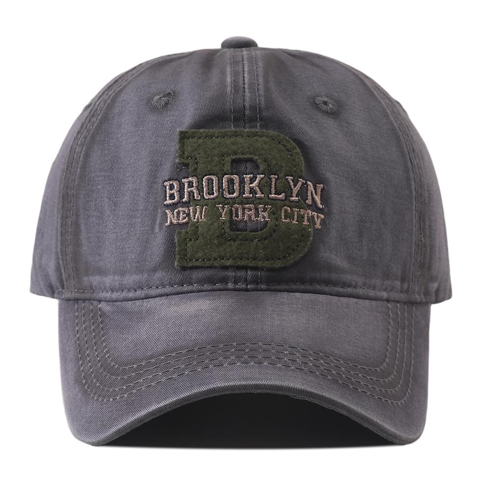Новая Бейсболка в Корейском Стиле с Вышивкой Brooklyn Стирка Хлопок Snapback Кепка Регулируемая Винтажная Кепка Папы Для Женщин Мужчин Головной Убор