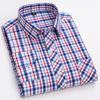 Pure Cotton Mens Plaid Shirts Long Sleeve Busienss Casual Classical Checked Design Fashion