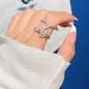 Модное открытое кольцо Huitan с блестящим фианитовым камнем, простой стильный дизайн, женские кольца для повседневного ношения, ювелирные изделия для вечеринок