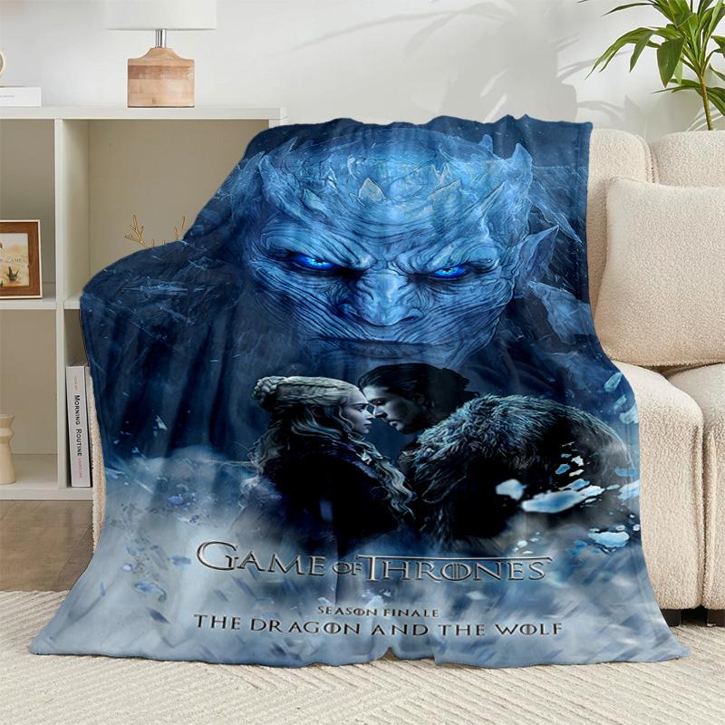 1PC Game Of dragon Fantasy Flannel Blanket Gift, Suitable for Both Men And Women, Soft Ideal for Beds And Sofa, Birthday Or Christmas Gift