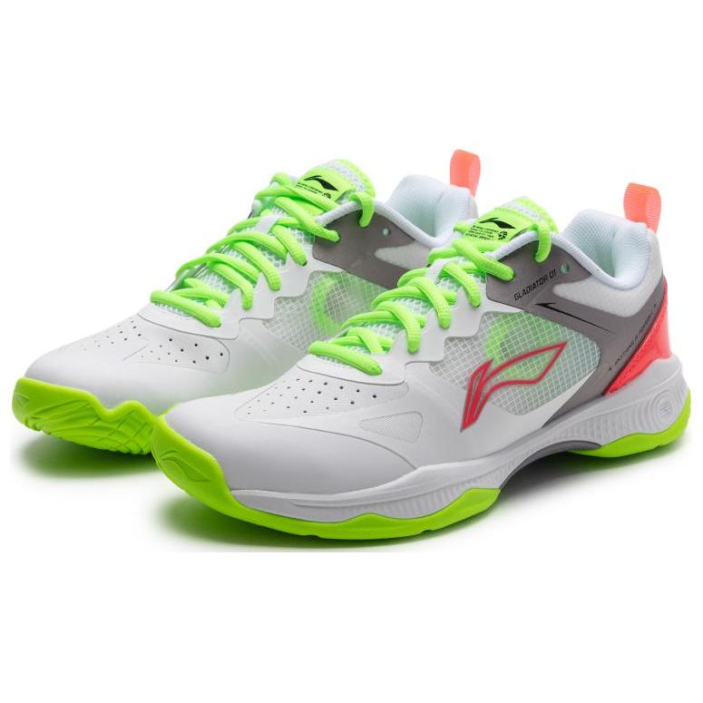 Кроссовки для бадминтона Li Ning Gladiator с амортизацией, износостойкие, низкие, унисекс, ярко-красные, флуоресцентный цвет AYZT011-2