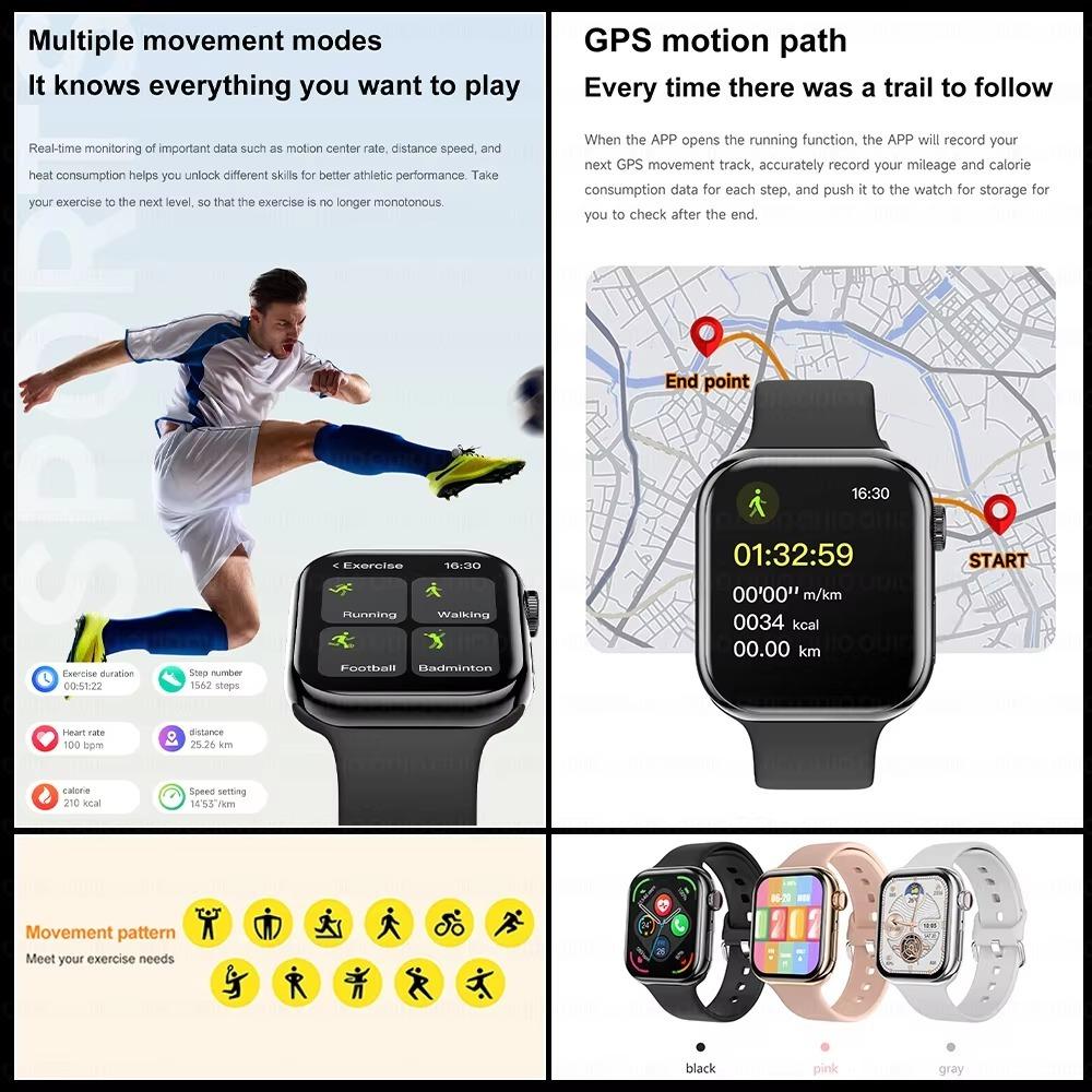 Новые часы 10 Смарт-часы для мужчин Heart Rate BT Call Smart Island Always Display 100+ Sports Modes Smart Watch