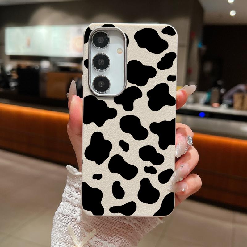 Ударопрочный тонкий матовый чехол для телефона с рисунком коровьей полосы для Samsung S25 Ultra S24 FE S23 S22 S21 A56 A36 A16 A55 A15 с рисунком зебры и мягкой текстурой из ТПУ кожи