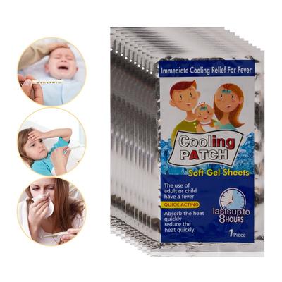 10 шт./лот, медицинские охлаждающие пластыри для более низкой температуры, детский лихорадочный пуховый пластырь, подушечка для мигрени, головной боли, ледяной гель, полимерный гидрогель