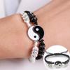 2Pcs Tai Chi Yin Yang Couple Bracelets Zinc Alloy Adjustable Braid Chain Bracelet Matching Lover Bracelets