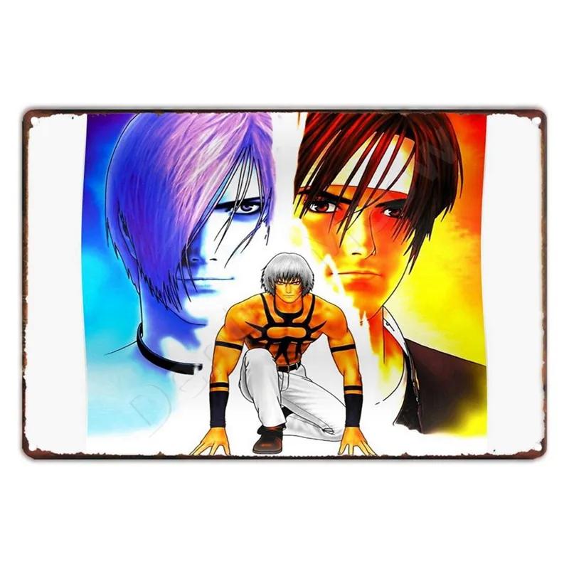 Аниме The King Of Fighters Винтажная Металлическая Табличка, Постер Настенного Искусства, Файтинги, Ретро Табличка для Бара, Клуба, Мужской Пещеры, Домашний Декор Стен