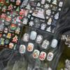 Милые наклейки для нейл-арта с принтом Санта-Клауса, рождественской елки, снеговика, снежинки и банта - Сладкие маникюрные наклейки для декора ногтей, подарок