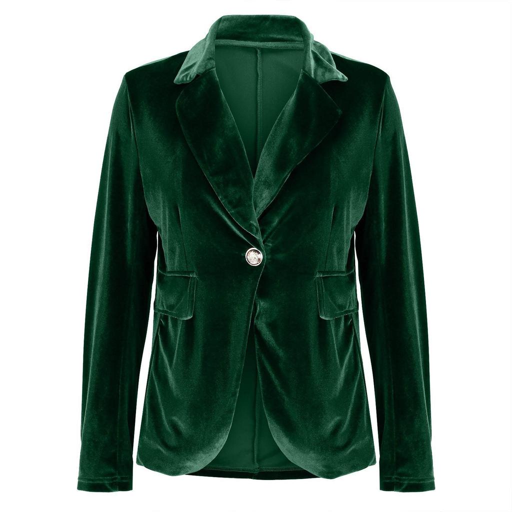 Золотой Вельветовый Приталенный Пиджак - Европейский и Американский Стиль