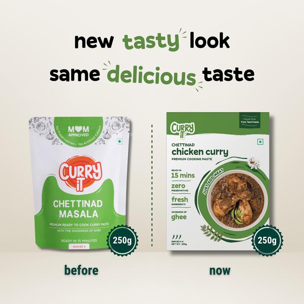 CURRYiT Chettinad Masala Chicken Curry Paste 8.8oz Just Add Chicken, Mutton, Egg