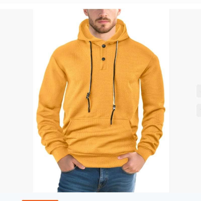 Hooded Sweater Men's Spring and Autumn Pullover Solid Color Casual Sports Loose Trend Long Sleeves