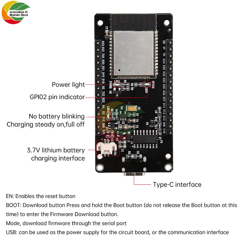 Esp32 1,9-дюймовый 1,14-дюймовый ЖК-экран Wi-Fi Bluetooth Плата разработки На борту модуль Esp-32 Интерфейс Type-C