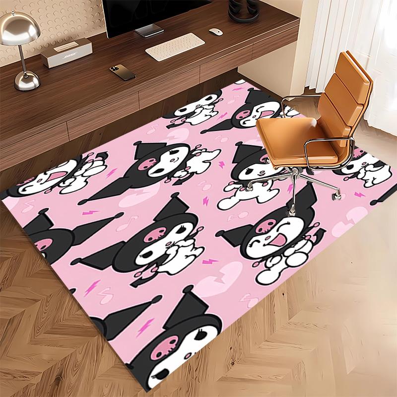 1pc Sanrio Kuromi2 Print Area Rug - Soft, Washable Non-Slip Indoor Mat, Living Room, Home Office Decorative Rug,Office Decorative