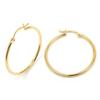 [M8994] - Gold Plated Hoop Earrings 'Choreography' - 35x2 Mm