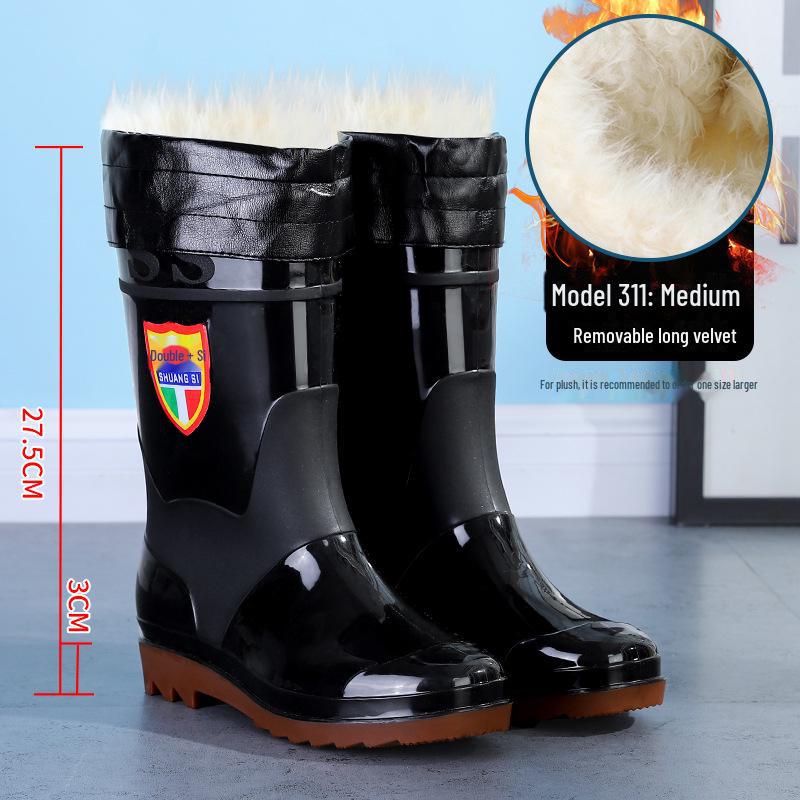 Мужские водонепроницаемые рабочие ботинки из ПВХ — нескользящие, износостойкие, защитные дождевые сапоги для строительных площадок