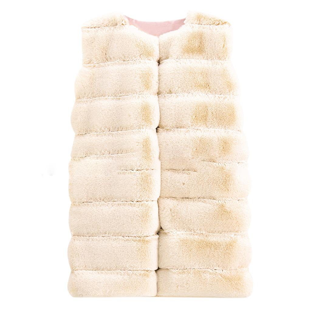 Зимне-осенний женский жилет без рукавов из искусственного меха, повседневный тонкий жилет, теплое пальто