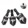 Flute Drill Bit Set Hex Shank Woodworking Countersink Chamfering Tool Chamfer Drill Bit Hole Opener