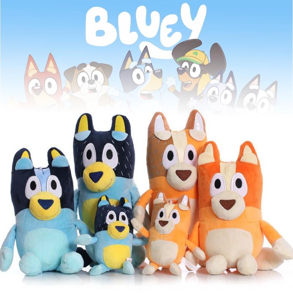 Оригинальная плюшевая игрушка Bluey Собака Бинго Семья Мультяшная собака Мягкие набивные животные Куклы Подарки на день рождения Семья Блу-И Бинго