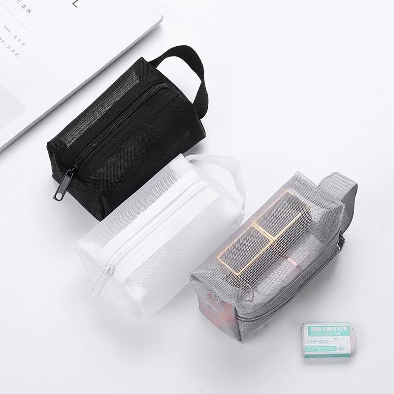 1PC Travel Mesh Cosmetic Bag Zipper Makeup Bag For Women Wash Toiletry Bag Makeup Organizer Portable Storage Pouch