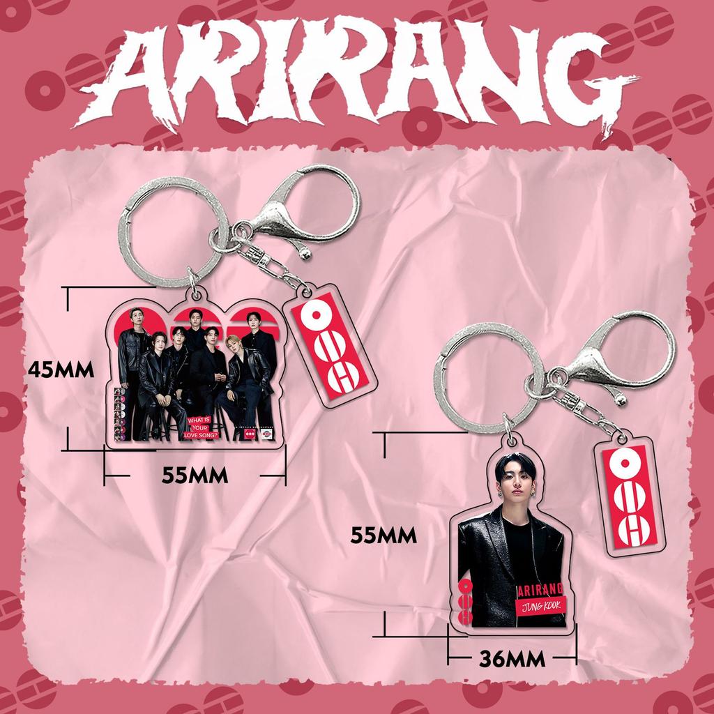 9 шт. Акриловый брелок BTS Arirang World Tour, Бантан Бойз Стиль Костюма Участник и Групповой Шарм с Биркой Логотипа, Аксессуар для Сумки Фанатов Kpop ARMY