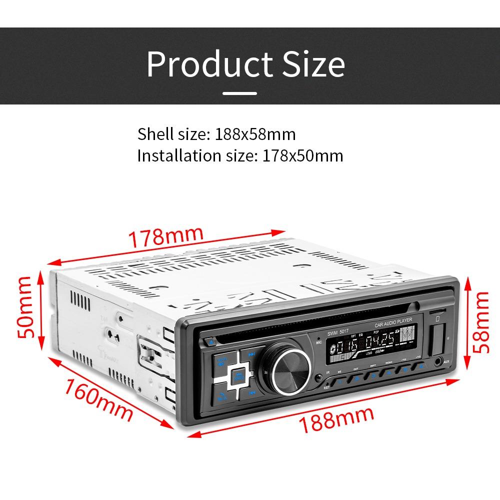 1Din автомобильный DVD-плеер универсальный мультимедийный Bluetooth музыкальный эквалайзер стерео USB TF карта FM AM авторадио AUX вход MP3-плеер