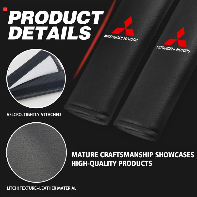 For Mitsubishi 1/2PCS Car Seat Belt Covers Shoulder Cushion Protector Pad Outlander Lancer Eclipse Mirage Xpander Attrage
