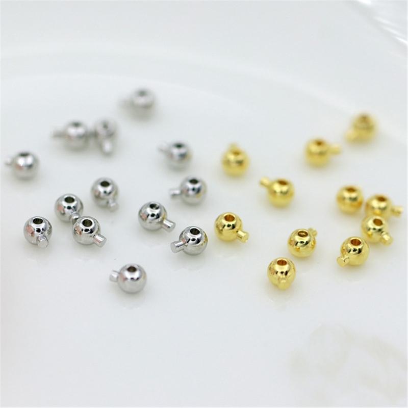 Set of 20 Round Bracelet Connector Clasps Positioning Bead for Necklaces Fashionable Spacer Beads for Jewelry Making