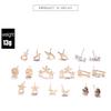 GADBLESJEW 9 Pairs/set Moon Stars Heart Lightning Bijoux Crystal Stud EarringS