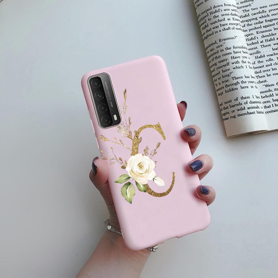 Модный Цветочный Чехол с Буквами Ударопрочный для Huawei P Smart 2021 Мягкий ТПУ Чехол для Huawei Y7A 2020 Y 7A Y7 A Чехлы для Телефонов 6.67"