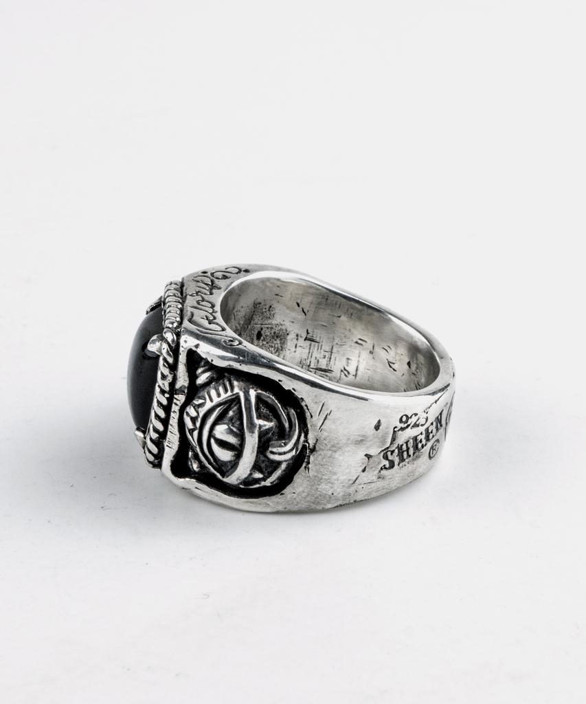 Sheen666 Crazy Cat Onyx Silver Ring (Type A)