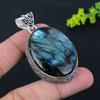 Natural Labradorite Gemstone Handmade 925 Sterling Silver Pendant 2.36" l2D74
