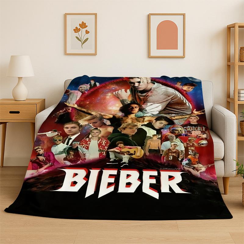 3D Singer Star Flannel Blanket Soft Warm Throw Blanket for Bedroom Living Room Bed Travel Camping Picnic Gift