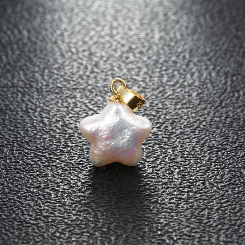 New Fashion Natural Freshwater Multiple Shape Baroque White Pearl 925 Silver DIY Pendant Buckle For Women Girls Jewelry