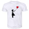 Mens Short Sleeve T Shirt Banksy Girl With Balloon Mens Pemium T Shirt Graffiti Art Urban Art Anarchy Fashion Tee-shirt Male