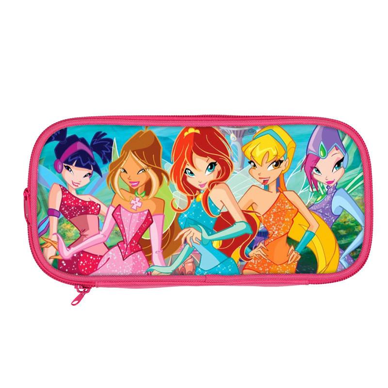 Winx Club Magic Reprint Polyester Pencil Box With Multiple Compartments For School