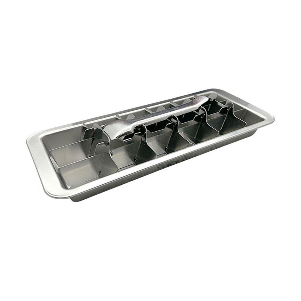 Stainless Steel Ice Cubes Tray with Easy Release Handle Metal Ice Cubes Tray Ice Cubes Maker for Kitchen & Bar