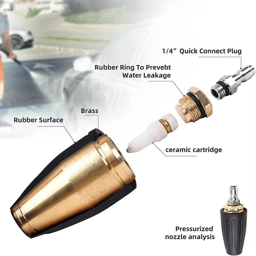 1/4" Quick Connect Car Washer Turbo Nozzle 4000 PSI Turbo Head Nozzle Practical Nozzle Spray