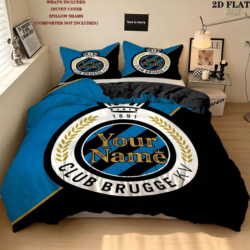 Club Brugge Kv Custom Name Pattern Bedding Quilt Set Quilt Cover Pillowcase Home Gift(1 * duvet cover + 2 * pillowcase, without core)