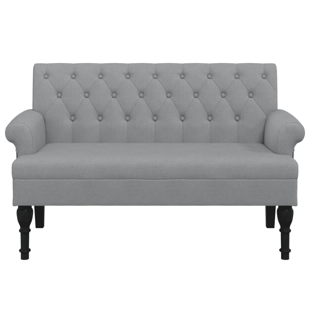 Bench with Backrest Light Grey 120 x 62 x 75.5 cm Fabric