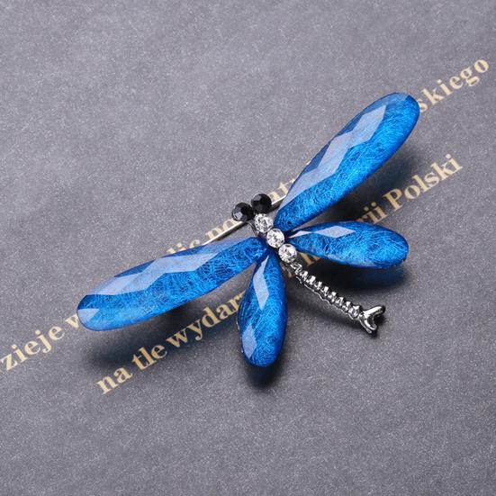 Ослепительная брошь в виде насекомых-стрекоз, мультяшная акриловая брошь с кристаллами, универсальное пальто, аксессуары для одежды, корсаж