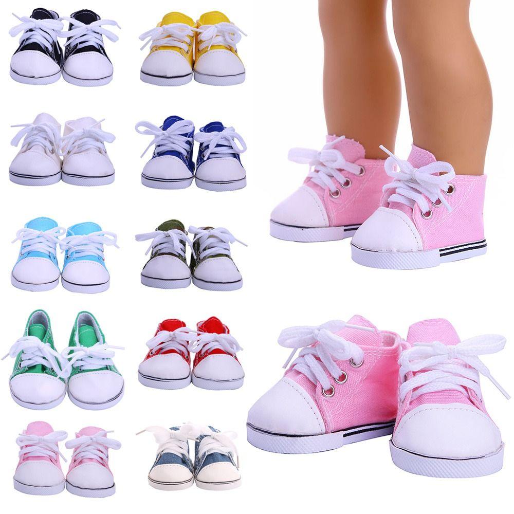 Для 18-дюймовой куклы Сделай сам 43 см Обувь для куклы Одежда Аксессуары Тканевая обувь Кроссовки Повседневная обувь