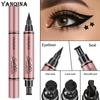 YANQINA Подводка для глаз с рисунком печати Подводка для глаз с двойной головкой Красота Макияж Красота