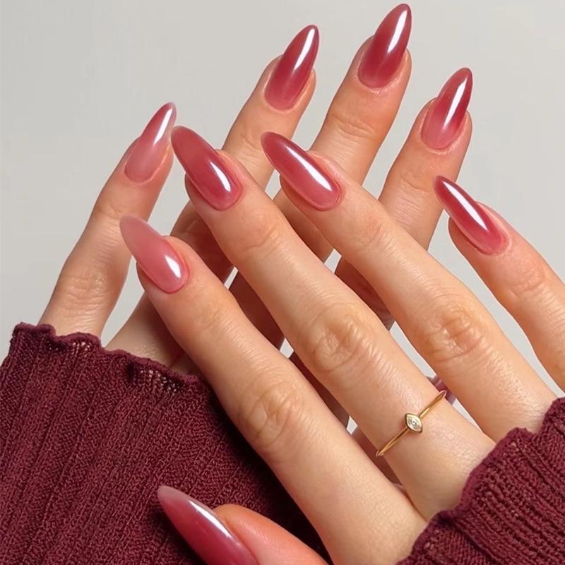 Европейские и американские градиентные персиковые балетные типсы для коротких ногтей