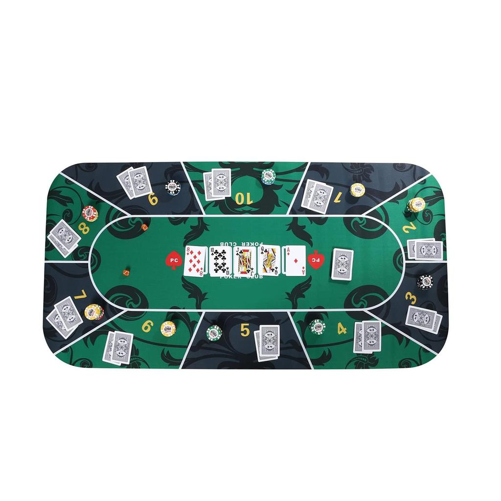 Trading Card Heaven Poker Mat, Texas Hold'em Playmat, Casino, with Storage Bag (Green, 90x180cm)