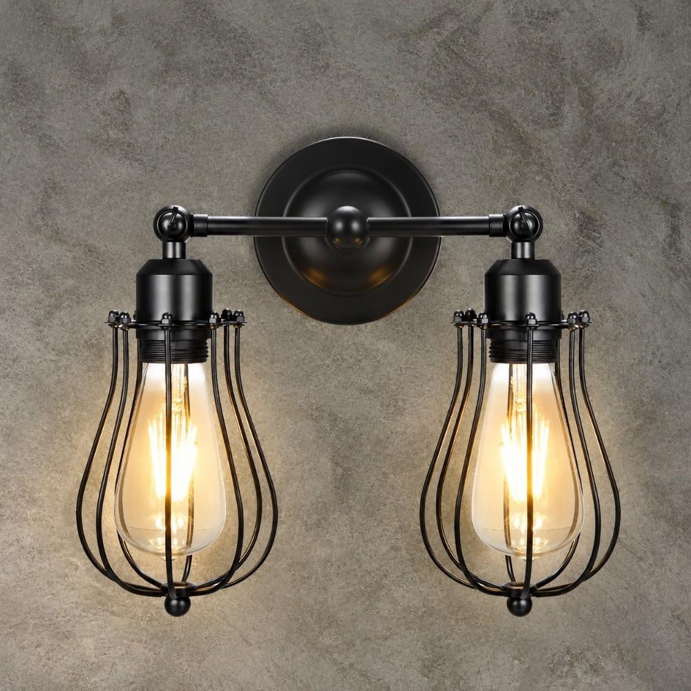 110V Wall Sconce Light Double Head Socket Holder Lamp Compact Wall Sconces  Living Room