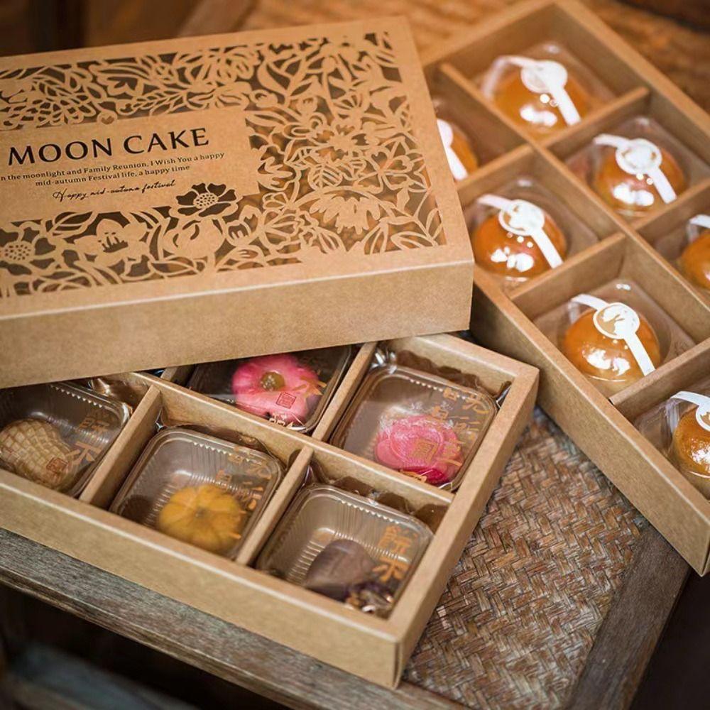Kraft Paper Mooncake Gift Box Handmade Gift Handheld Bag Mid Autumn Festival Mooncake Box  Festival