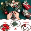 50/10 шт. Искусственные ягоды падуба с зелеными листьями DIY Рождественский венок Свадебные цветы Подарки Рождество Новый год Праздничные украшения