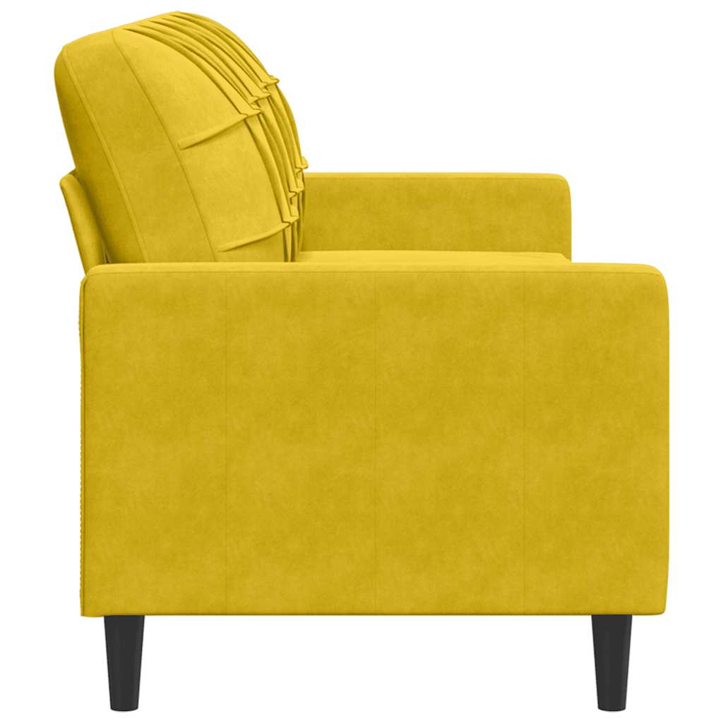 Vidaxl Sofa 3-Osobowa, Żółty, 180 Cm, Tapicerowana Aksamitem